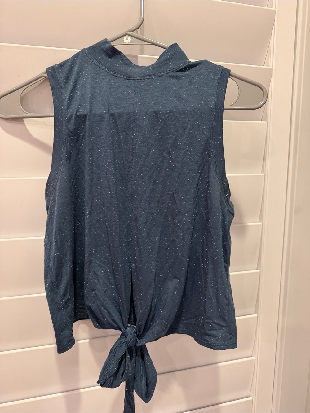 Sleeveless Tie-Front Tank Top - Denim Blue